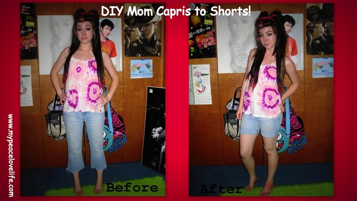 DIY Mom Capris to Shorts Tutorial