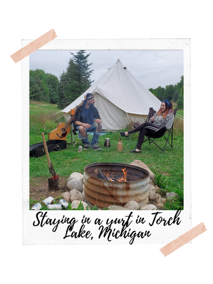Staying in a yurt in Torch Lake, Michigan